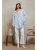 Plume Blouse "Liam" wit/blauw