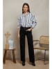 Plume Blouse "Liam" wit/zwart