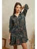 Plume Kleid "Tivee" in Khaki/ Blau
