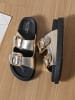 Sixth Sens Pantoletten in Gold/ Schwarz