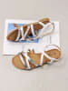Sixth Sens Sandalen wit/zilverkleurig