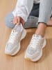 Sixth Sens Sneakers beige/wit/goudkleurig