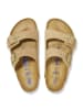 Birkenstock Skórzane klapki "Arizona" w kolorze beżowym