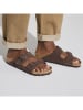 Birkenstock Leder-Pantoletten "Arizona" in Braun - Weite S