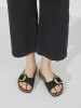 Birkenstock Leder-Pantoletten "Madrid" in Schwarz - Weite S