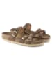 Birkenstock Leren slippers "Arizona" bruin - wijdte S