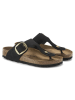 Birkenstock Leder-Zehentrenner "Gizeh" in Schwarz - Weite S
