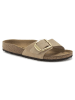 Birkenstock Leder-Pantoletten "Madrid" in Beige - Weite S