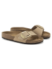 Birkenstock Leder-Pantoletten "Madrid" in Beige - Weite S