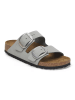 Birkenstock Leder-Pantoletten "Arizona" in Grau - Weite S