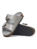 Birkenstock Leren slippers "Arizona" grijs - wijdte S
