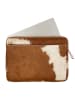 Mars & More Leren laptoptas lichtbruin/wit - (B)28,5 x (H)39 cm