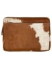 Mars & More Leder-Laptoptasche in Hellbraun/ Weiß - (B)28,5 x (H)39 cm