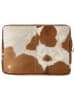 Mars & More Leren laptoptas lichtbruin/wit - (B)28,5 x (H)39 cm