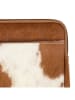 Mars & More Leren laptoptas lichtbruin/wit - (B)28,5 x (H)39 cm