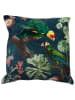 Mars & More Poduszka "Parrots" w kolorze granatowym ze wzorem - 45 x 45 cm
