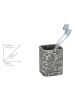 Tom Tailor 2er-Set: Zahnputzbecher "Terrazzo" in Grau - (B)8 x (H)10,5 x (T)8 cm