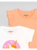LOSAN 2er-Set: Shirt und Top in Orange/ Weiß