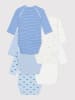 PETIT BATEAU 5er-Set: Bodys in Weiß/ Hellblau