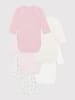 PETIT BATEAU 5er-Set: Wickelbodys in Rosa/ Weiß