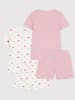 PETIT BATEAU 2er-Set: Pyjamas in Weiß/ Rosa