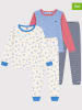 PETIT BATEAU 2-delige set: pyjama's wit/lichtblauw/roze