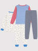 PETIT BATEAU 2-delige set: pyjama's wit/lichtblauw/roze