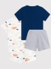 PETIT BATEAU 2-delige set: pyjama's donkerblauw/wit