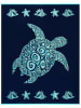 Le Comptoir de la Plage Strandlaken "Calypso" donkerblauw/turquoise - (L)180 x (B)140 cm