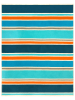 Le Comptoir de la Plage Strandtuch ''Cabrera'' in Petrol/ Türkis/ Orange - (L)180 x (B)140 cm