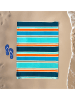 Le Comptoir de la Plage Strandtuch ''Cabrera'' in Petrol/ Türkis/ Orange - (L)180 x (B)140 cm