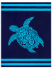 Le Comptoir de la Plage Strandlaken "Paxos" donkerblauw/turquoise - (L)180 x (B)140 cm
