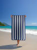 Le Comptoir de la Plage Strandtuch ''Bahia'' in Dunkelblau/ Weiß - (L)175 x (B)100 cm