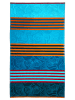 Le Comptoir de la Plage Ręcznik plażowy "Fiorito" w kolorze niebiesko-pomarańczowym - 170 x 90 cm