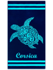 Le Comptoir de la Plage Strandlaken "Nonza" donkerblauw/turquoise - (L)170 x (B)90 cm