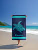 Le Comptoir de la Plage Strandtuch ''Nonza'' in Dunkelblau/ Türkis - (L)170 x (B)90 cm