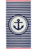Le Comptoir de la Plage Strandlaken "Ankuri" donkerblauw/crème - (L)170 x (B)90 cm