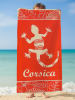 Le Comptoir de la Plage Microvezel strandlaken "Tuara" oranje - (L)140 x (B)70 cm
