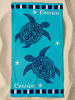 Le Comptoir de la Plage Microvezel strandlaken "Piana" turquoise/donkerblauw - (L)170 x (B)90 cm