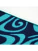 Le Comptoir de la Plage Microvezel strandlaken "Piana" turquoise/donkerblauw - (L)170 x (B)90 cm