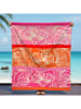 Le Comptoir de la Plage Mikrofaser-Strandtuch ''Jinoka'' in Pink/ Orange - (L)170 x (B)140 cm