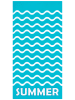 Le Comptoir de la Plage Mikrofaser-Strandtuch ''Vague-Pop'' in Türkis - (L)150 x (B)75 cm