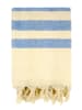 Le Comptoir de la Plage Fouta "Fidji" beige/lichtblauw - (L)160 x (B)90 cm