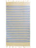 Le Comptoir de la Plage Fouta ''Fidji'' in Beige/ Hellblau - (L)160 x (B)90 cm