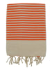 Le Comptoir de la Plage Fouta "Yadara" w kolorze pomarańczowo-beżowym - 200 x 100 cm