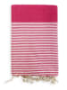 Le Comptoir de la Plage Fouta ''Mikanda'' in Fuchsia/ Weiß - (L)200 x (B)200 cm