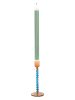 Villa Collection Kerzenständer "Vivid" in Hellblau/ Orange - (H)16,3 x Ø 7,4 cm