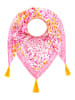 Zwillingsherz Dreieckstuch "Leo Kopf" in Rosa/ Orange/ Weiß - (L)200 x (B)100 cm