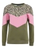 Zwillingsherz Sweatshirt "Konny" in Khaki/ Rosa