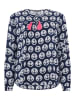 Zwillingsherz Bluse "Maritime Kreise" in Dunkelblau
